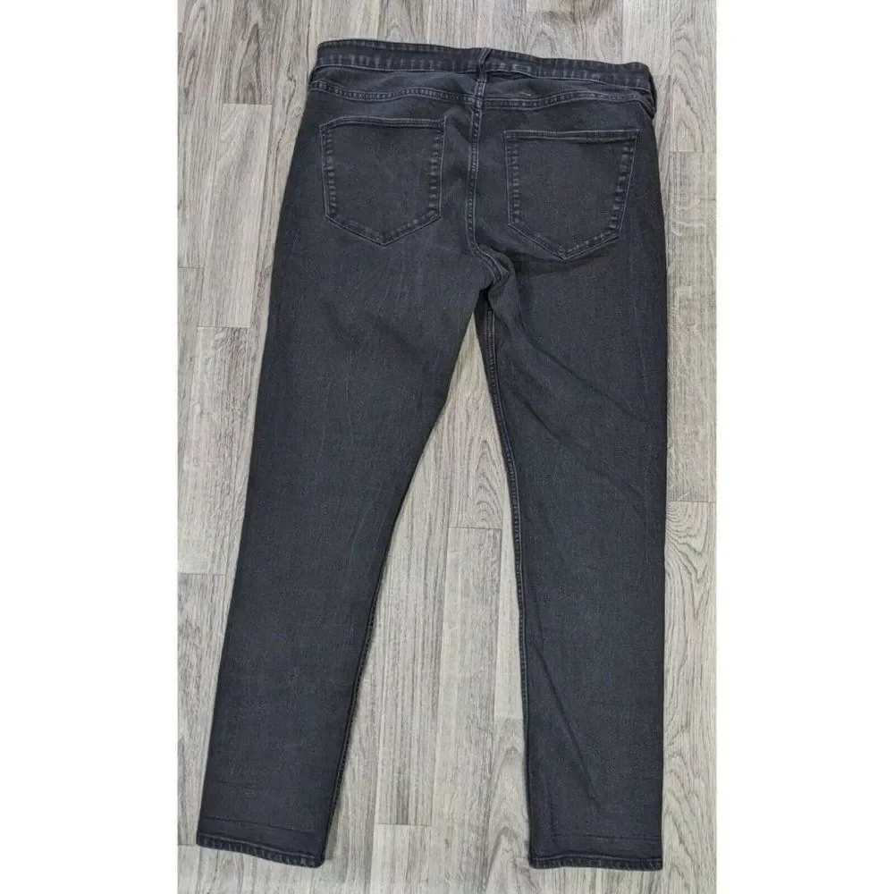 (3/$35) &Denim By‎ H&M Size 36 Skinny Ankle Regular Waist Black Denim Jeans